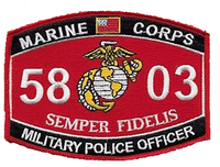 MARINE CORPS 5803 MILITARY POLICE OFFICER SEMPER FIDELIS MOS Patch - Vivid Colors - Veteran Owned Business. - HATNPATCH