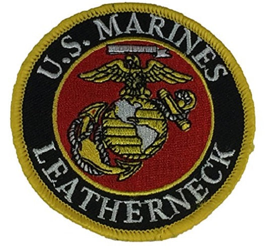 MARINE CORPS LEATHERNECK with EAGLE, GLOBE AND ANCHOR Round Patch - Vivid Colors - Veteran Owned Business. - HATNPATCH