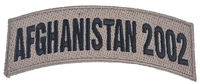 Afghanistan 2002 TAB Desert ACU TAN Rocker Patch - Veteran Family-Owned Business. - HATNPATCH