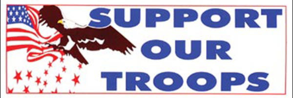 Support Our Troops Bumper Sticker - HATNPATCH