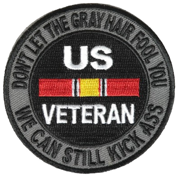 DON'T LET THE GRAY HAIR FOOL YOU NATIONAL DEFENSE RIBBON PATCH - HATNPATCH
