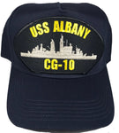 USS ALBANY CG-10 SHIP HAT - NAVY BLUE - Veteran Owned Business - HATNPATCH