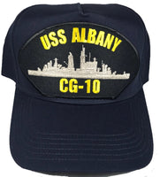 USS ALBANY CG-10 SHIP HAT - NAVY BLUE - Veteran Owned Business - HATNPATCH