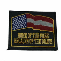 HOME OF THE FREE BECAUSE OF THE BRAVE PATCH FLAG AMERICA USA PATRIOTIC - HATNPATCH