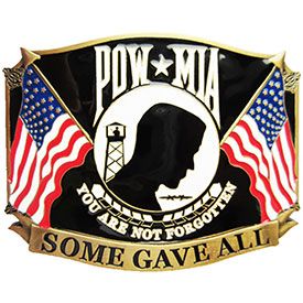 POW MIA US FLAGS - Cast Belt Buckle - HATNPATCH