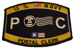 USN NAVY PC POSTAL CLERK MOS RATING PATCH SAILOR VETERAN - HATNPATCH