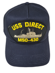 USS Direct MSO-430 Ship HAT - Navy Blue - Veteran Owned Business - HATNPATCH