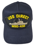 USS Direct MSO-430 Ship HAT - Navy Blue - Veteran Owned Business - HATNPATCH
