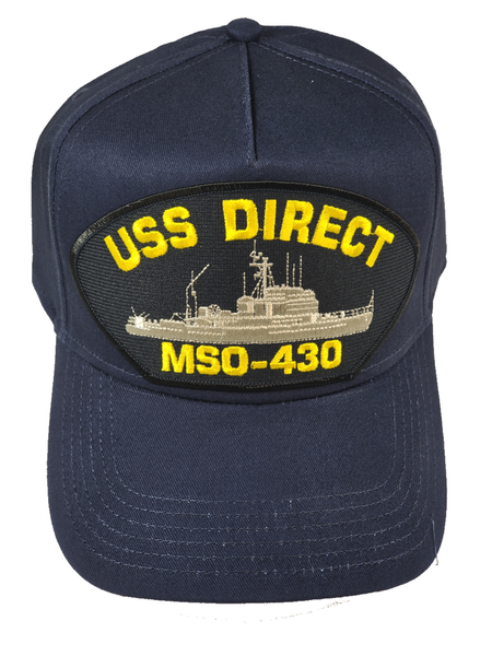 USS Direct MSO-430 Ship HAT - Navy Blue - Veteran Owned Business - HATNPATCH