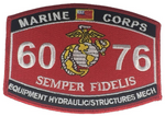 MARINE CORPS 6076 EQUIPMENT HYDRAULIC STRUCTURES MECH SEMPER FIDELIS MOS PATCH - HATNPATCH