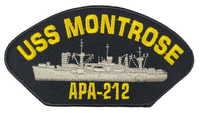 USS MONTROSE APA-212 SHIP PATCH - GREAT COLOR - Veteran Owned Business - HATNPATCH