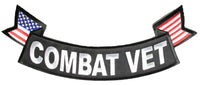Large COMBAT VET Bottom Rocker Patch with USA Flags for Jacket - HATNPATCH