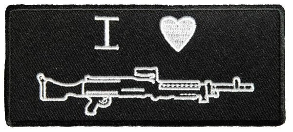 I LOVE (HEART) MACHINEGUN PATCH - HATNPATCH