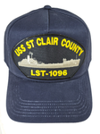 USS ST Clair County LST-1096 Ship HAT - Navy Blue - Veteran Owned Business - HATNPATCH