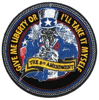 GIVE ME LIBERTY OR I'LL TAKE IT MYSELF 2ND AMENDMENT ROUND PATCH - HATNPATCH