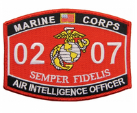 MARINE CORPS 0207 AIR INTELLIGENCE OFFICER MOS SEMPER FIDELIS PATCH EGA USMC - HATNPATCH