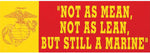 Not As Mean, Not As Lean…. Bumper Sticker - HATNPATCH