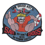 USCG COAST GUARD SAN DIEGO AST'S SAR DOGS WE DON'T NEED NO STINKIN' CHUTES PATCH - HATNPATCH