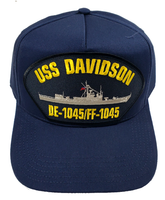 USS DAVIDSON DE-1045/FF-1045 SHIP HAT - Navy Blue - Veteran Family-Owned Business. - HATNPATCH