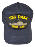 USS Dash MSO-428 Ship HAT - Navy Blue - Veteran Owned Business - HATNPATCH