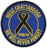 NOSC CHATTANOOGA WE WILL NEVER FORGET 7/16/15 ROUND PATCH - HATNPATCH