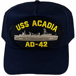 USS Acadia AD-42 Ship HAT - Navy Blue - Veteran Owned Business - HATNPATCH