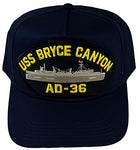 USS Bryce Canyon AD-36 Ship HAT - Navy Blue - Veteran Owned Business - HATNPATCH