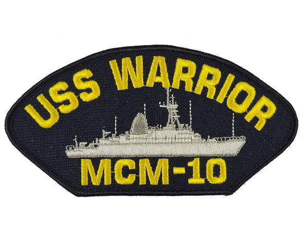 USS Warrior MCM-10 Ship Patch - Great Color - Veteran Owned Business - HATNPATCH