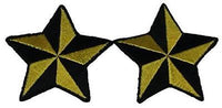 SET OF 2 YELLOW BLACK NAUTICAL STAR PATCHES ROCKABILLY RETRO PINUP STEAMPUNK - HATNPATCH