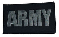 ARMY TWO 2 PIECE PATCH W/ HOOK AND LOOP BACKING BLACK GREY GRAY VETERAN - HATNPATCH
