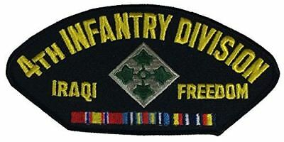 US ARMY FOURTH 4TH INFANTRY DIVISION ID IRAQI FREEDOM PATCH W/ RIBBONS OIF VET - HATNPATCH