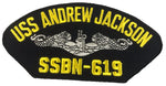 USS Andrew Jackson SSBN-619 Ship Patch - Great Color - Veteran Owned Business - HATNPATCH