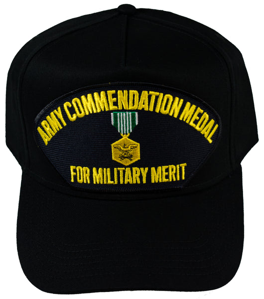 Army Commendation Medal for Military Merit HAT - Black - Veteran Owned Business - HATNPATCH
