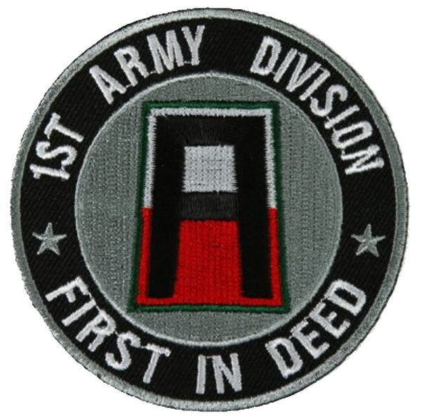 1ST ARMY DIVISION FIRST IN DEED ROUND PATCH - HATNPATCH