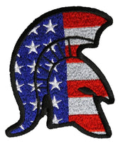 SPARTAN HELMET WITH AMERICAN FLAG Patch - HATNPATCH