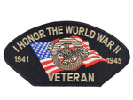 I Honor The World WAR II Veteran 1941 - 1945 Patch - Great Color - Veteran Owned Business - HATNPATCH