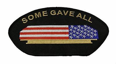 SOME GAVE ALL FLAG DRAPED CASKET PATCH VETERAN MILITARY RESPECT HONOR AMERICAN - HATNPATCH