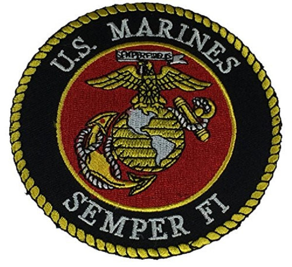 MARINE CORPS SEAL with EAGLE, GLOBE AND ANCHOR Round Patch - Vivid Colors - Veteran Owned Business. - HATNPATCH