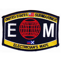 USN NAVY SUBMARINER EM ELECTRICIAN'S MATE MOS RATING PATCH SAILOR VETERAN - HATNPATCH