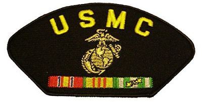 USMC MARINE CORPS W/ VIETNAM SERVICE RIBBONS AND EGA EAGLE GLOBE ANCHOR PATCH - HATNPATCH