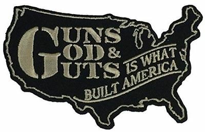 GUNS GOD AND GUTS IS WHAT BUILT AMERICA PATCH COUNTRY PATRIOT LIBERTY 2ND SECOND - HATNPATCH
