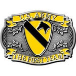 1ST CAVALRY DIVISION THE FIRST TEAM - Cast Belt Buckle - HATNPATCH