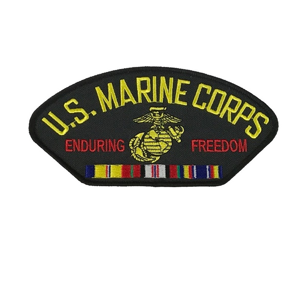 USMC ENDURING FREEDOM VETERAN W/ COMBAT ACTION RIBBON PATCH - HATNPATCH