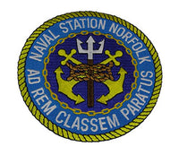 NAVAL STATION NORFOLK VIRGINIA ROUND PATCH - COLOR - VETERAN OWNED BUSINESS - HATNPATCH