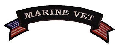 LARGE MARINE VET TOP ROCKER BACK PATCH STARS STRIPES PATRIOTIC USMC ...