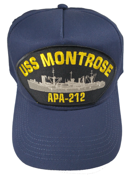 USS MONTROSE APA-212 SHIP HAT - NAVY BLUE - Veteran Owned Business - HATNPATCH