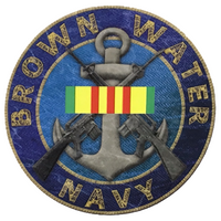 Brown Water Navy Decal with Vietnam Ribbon - HATNPATCH