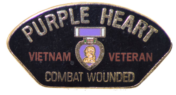 VIETNAM PURPLE HEART COMBAT WOUNDED HAT PIN - HATNPATCH