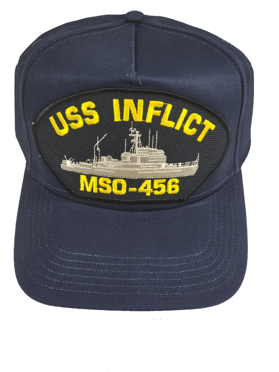 USS INFLICT MSO-456 Ship HAT - Navy Blue - Veteran Owned Business ...