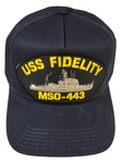 USS Fidelity MSO-443 Ship HAT - Navy Blue - Veteran Owned Business - HATNPATCH